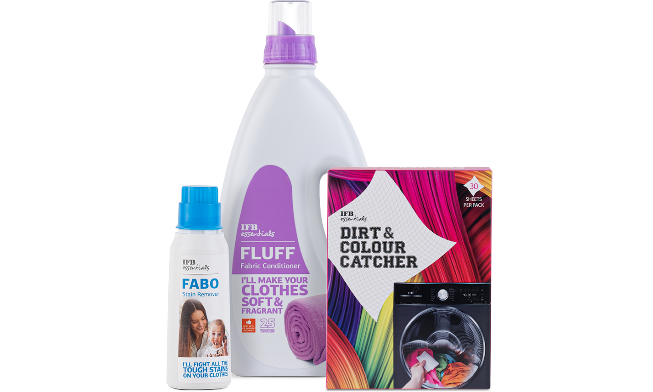Fabo  + Dirt & Colour Catcher + Fluff Conditioner